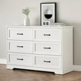 thumbnail image 2 of 6 Drawer Dresser for Bedroom, Wood Drawer Dresser Chest of Drawers for Closet, Living Room, Hallway, Nursery, Kids Bedroom, White, 2 of 7