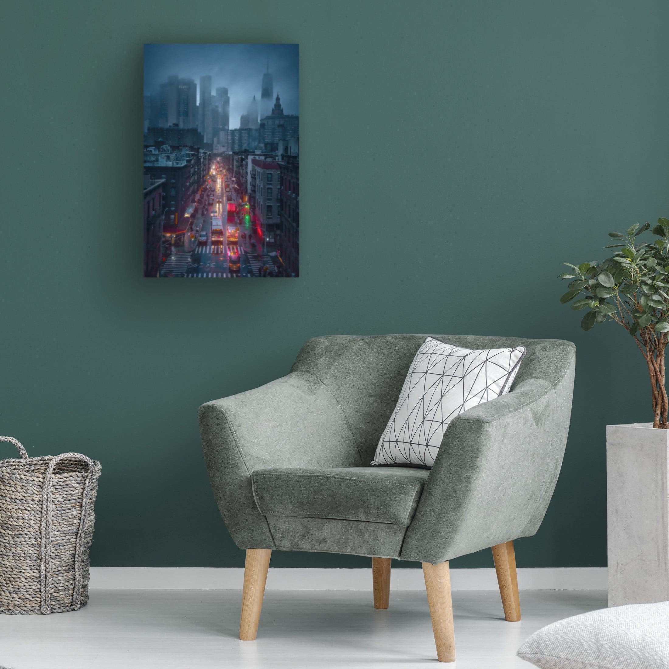 Trademark Fine Art Javier de la Raining China Town Canvas Wall Art