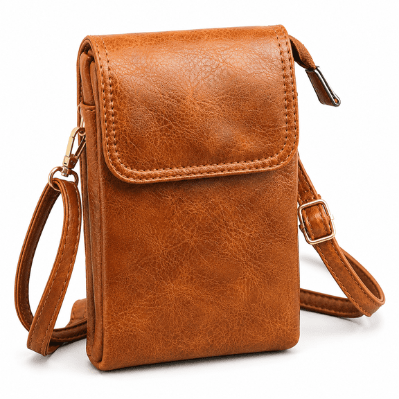 Kabuer Phone Wallet and Small Crossbody Bag, Wallet Purse with Adjustable Strap for Women, Leather