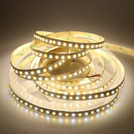 

Super Bright Non-Waterproof 2835 SMD 12V 600leds Bi-Colored Dual White Warm Cold Cool Color Temperature Adjustable Flexible LED Strips Light16.4ft (5m)