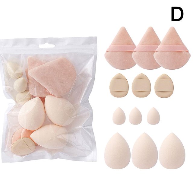Juego de 12 esponjas para polvos, esponjas de huevo, almohadillas de aire para maquillaje, no absorben el polvo, uso doble en seco y húmedo.