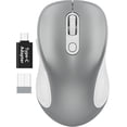 thumbnail image 1 of WisFox 2.4G Wireless  for Laptop, Ergonomic Computer  with USB Receiver and 3 Adjustable Levels, 6 Button Wireless Mice for Windows  PC Notebook (Grey), 1 of 8