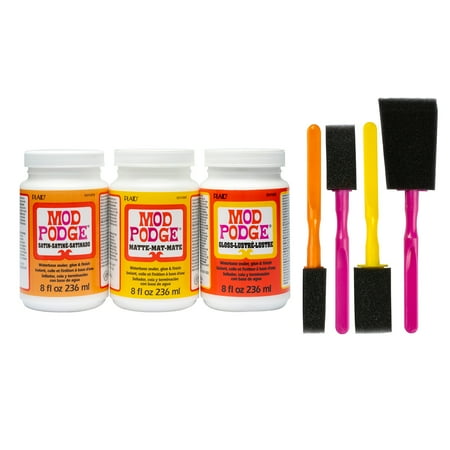 Mod Podge Decoupage Medium Kit with Brushes, 8 fl oz., 7 Pieces