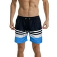 thumbnail image 2 of Stamzod Mens Swim Trunks Plus Size Quick Dry Mens Beach Shorts Stripe Colorblock Drawstring Waist Casual Mens Shorts, 2 of 7