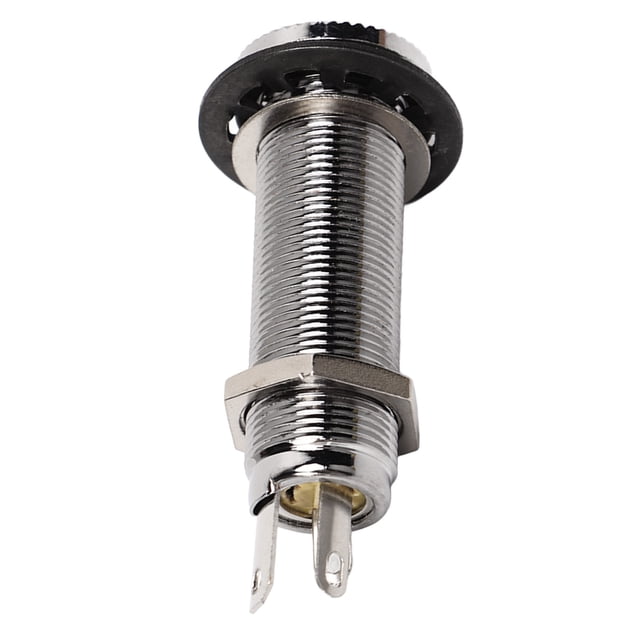 Guitar Output Jack, Standard Thread Straight Cylinder Electric Guitar Jack Rustproof For Musical Instruments Gold,Black,Silver, Black