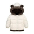 thumbnail image 3 of Reversible Hooded Winter Jacket for Girls Thick Double-Lined Coat with Bear Ears Warm Toddler and Kids Outerwear, 3 of 5