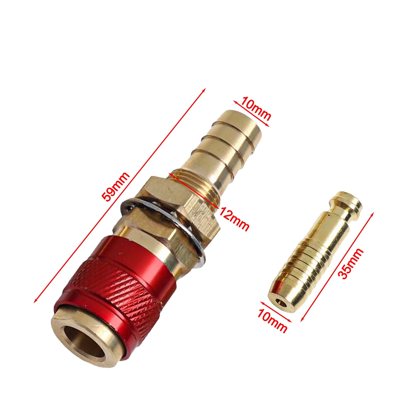 yaaqii Gas & Water Quick Connector for Tube Inner Diameter 10mm with Hose Quick Connect