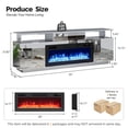 thumbnail image 4 of Ktaxon Modern TV Stand with 36" Fireplace, 70" High Gloss Entertainment Center with LED RGB Light for Living Room, 12 Colors Flames Electric Fireplace Mantel, Silver, 4 of 7
