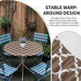 thumbnail image 4 of Round Fitted Tablecloth with Elastic Edge, Brown Moroccon Waterproof Table Cloth Table Cover for 36"-44" Tables, Retro Country Minimalist Abstract Motifs Tablecloths for Dining Picnic Party Outdoor, 4 of 9