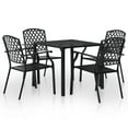 thumbnail image 5 of vidaXL 7 Piece Patio Dining Set Steel Black, 5 of 22