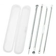 thumbnail image 1 of Outil Extracteur de Points Noirs 4 Pcs Kit d'Outils pour Boutons avec Boîte de Rangement Outil Extracteur de Boutons en Acier Inoxydable Outil de Retrait de Points Noirs Risque pour, Équipement de Beauté Argenté, 1 of 8