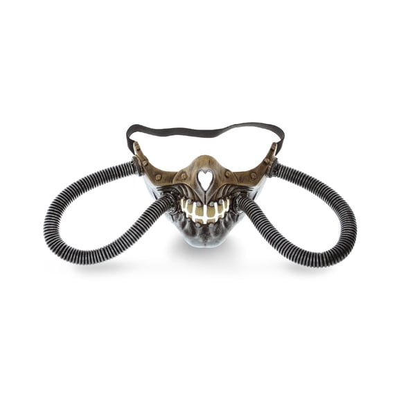 Attitude Studio Steampunk Metallic Silver Half Skull Face Mask - Halloween Half Mask for Men and Women for Cosplay, Halloween, Masquerade Balls, and Themed Party Wear