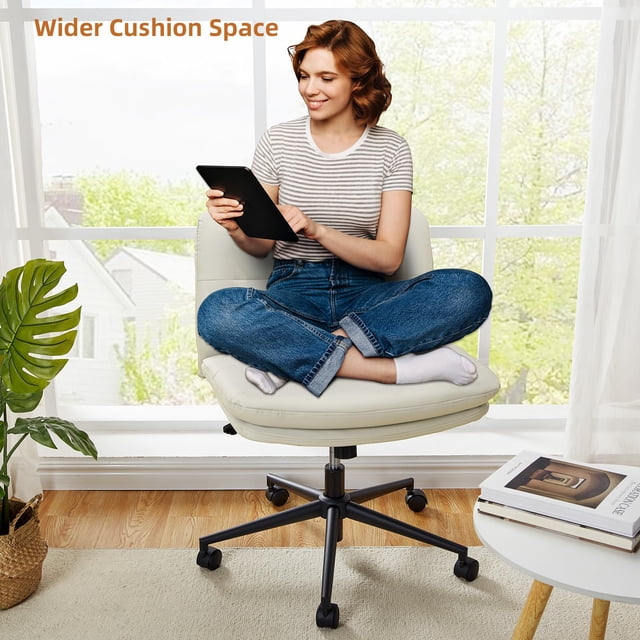 Yeshouse Silla de Oficina con Ruedas, sin Brazos, Regulable en Altura, Piel Sintética, Moderna, Tamaño Estándar, Perfecta para Oficina, Juegos, Comedor