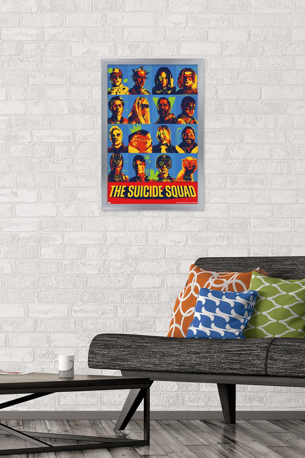 DC Comics Movie The Suicide Squad - Grid Wall Poster, 14.725" x 22.375", Framed