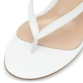 thumbnail image 4 of XYD Women Hot Summer Thin Mid Heel Thong Sandals Round Open Toe Slippers Slip On Flip Flops Dressy Casual Shoes Size 7 White, 4 of 4