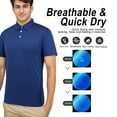 thumbnail image 3 of LANBAOSI 3 Pack Mens Polo Shirts Short Sleeve Slim Fit Shirts Quick Dry Golf Casual Workout Shirts, 3 of 6