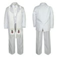 thumbnail image 3 of New Born Baby Boy Teen Christening Baptism Formal White Paisley Suit Silver Gold Patch on Stole SM-20, 3 of 4