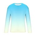 thumbnail image 4 of VgaVtl Mens Shirts Long Sleeve Fall Winter Big and Tall Mens Tops Gradient Color Regular Gym Casual Blue Basic Shirts,XL, 4 of 5