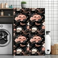 thumbnail image 3 of Peel and Stick Wallpaper Canvas Contact Paper Grey White Floral Gothic Horror Skull Pumpkin Web Butterfly Rose Self Adhesive and Removable 24in x 118in, 3 of 8