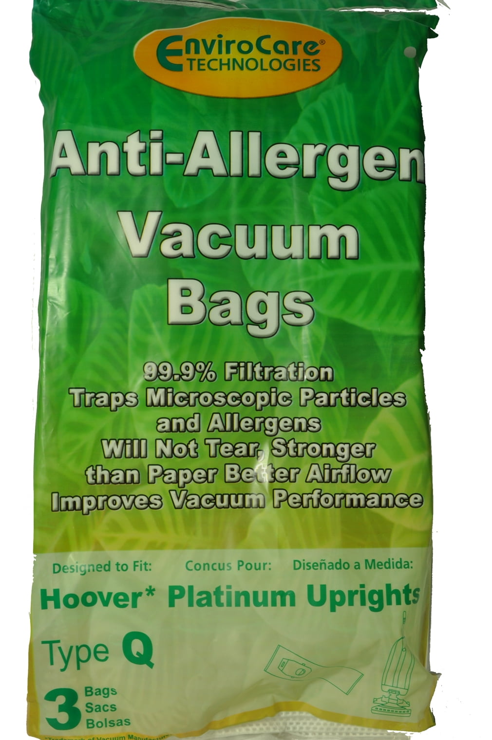 Envirocare Hoover Type Q Vacuum Bags for Platinum Upright Vacuum