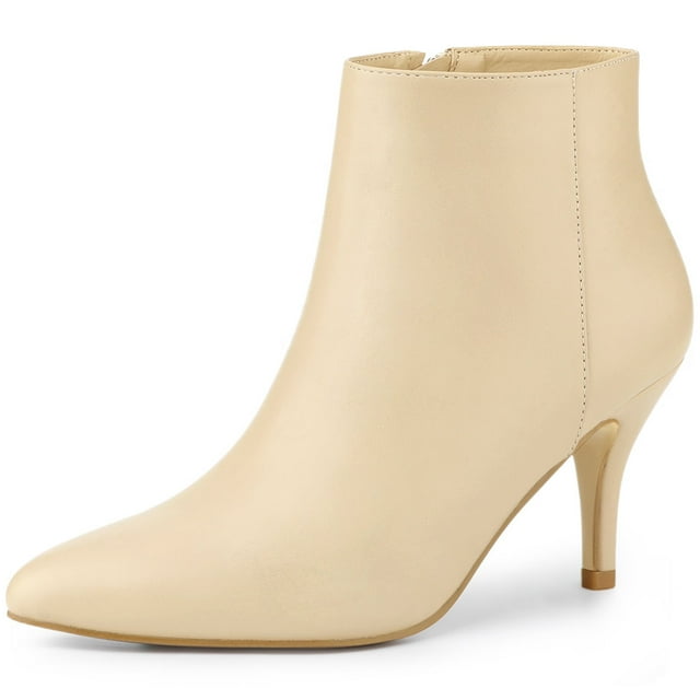 BLISSFUL STEP Bottines à Talons Aiguilles pour Femmes à Bout Pointu avec Fermeture Éclair