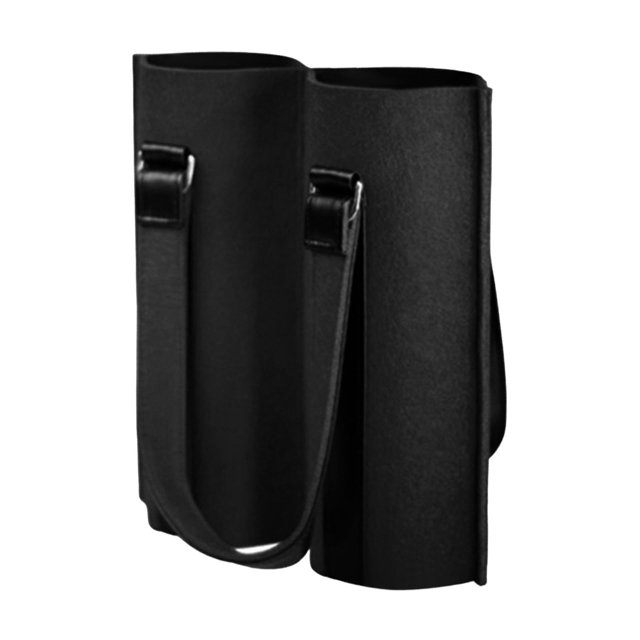 Portabotellas de vino reutilizable 2 agujeros Divisor Festival Suministros para fiestas Espesar Vino Bolsa de regalo 750 ml para inauguración de la negro Gloria Soporte para vino de fieltro