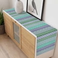 thumbnail image 4 of Purple Green Boho Table Runner - 60 Inch Long, Kitchen Dining Table Runner Dresser Scarves, Vintage Ethnic Tribe Abstract Art Farmhouse Decor for Coffee Tables Wedding Party Banquet, 4 of 8