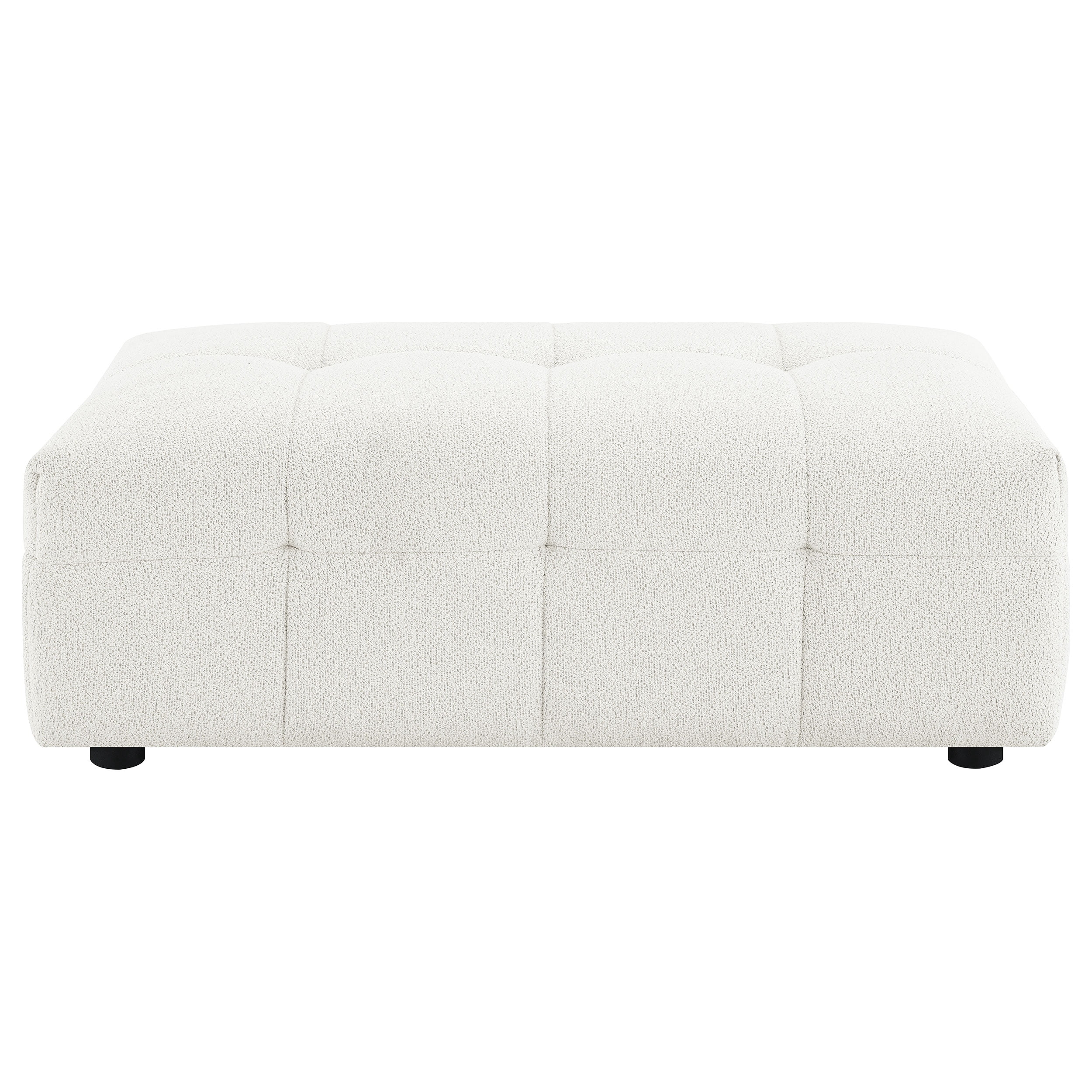 Everly Boucle Upholstered Rectangular Ottoman Off White
