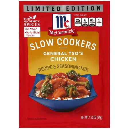 (4 Pack) McCormickÂ® Slow Cookers Limited Edition General Tso's Chicken Recipe & Seasoning Mix, 1.23