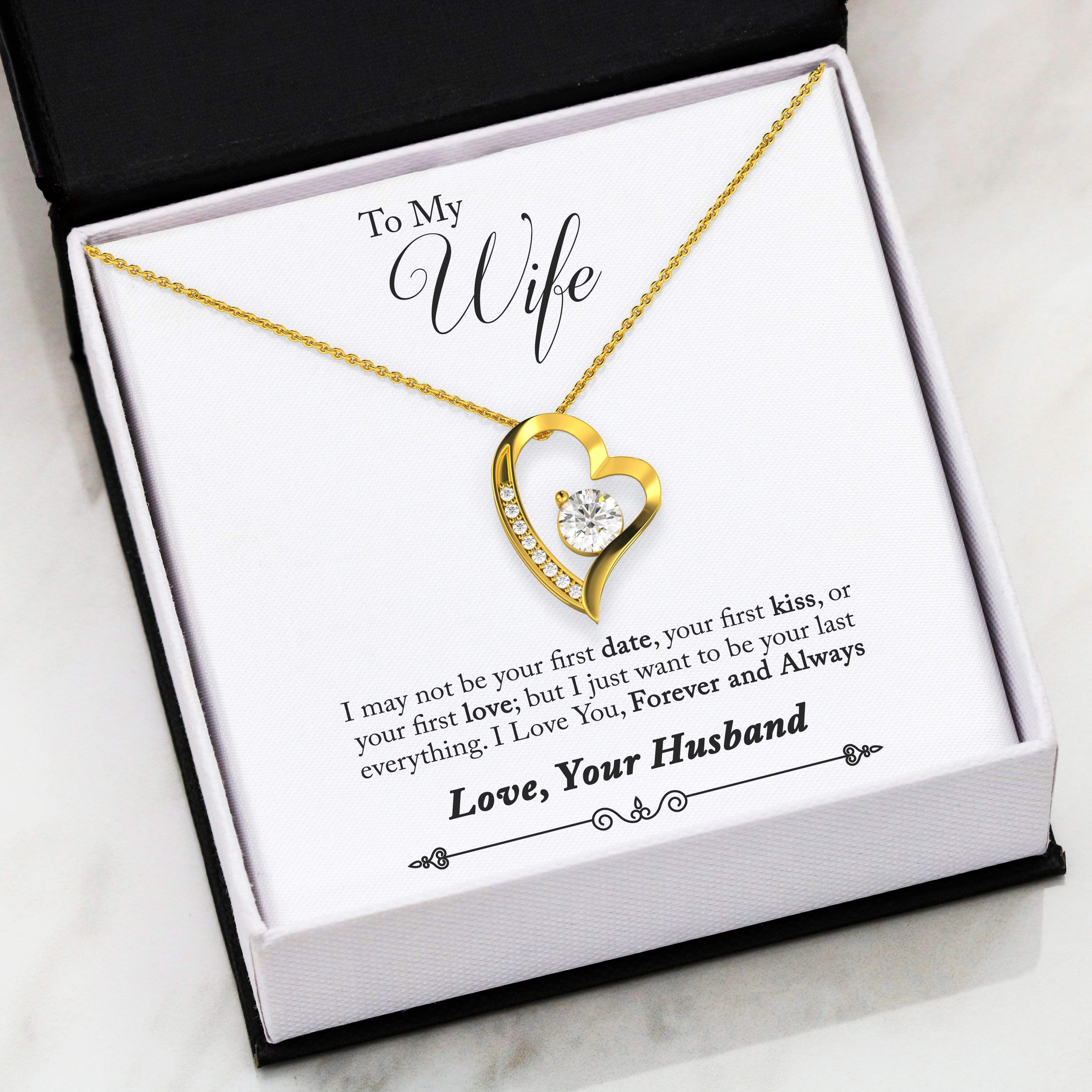 Express Your Love Gifts To My Wife Forever and Always Pendant 18k