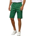 thumbnail image 4 of Lars Amadeus Plaid Shorts for Men's Father's Day Gift Flat Front Houndstooth Print Chino Shorts, 4 of 5