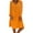 Orange, variant on Herrnalise Women's V-Neck Long Sleeve Solid Color Cotton Linen Dress S-2XL