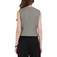 thumbnail image 4 of CHALECO FORMAL DE BOTONES PARA MUJERES INSPIRADO CHIC CON ESCOTE EN V Y RAYAS VINTAGE TAMAÑO M, 4 of 4