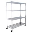 thumbnail image 1 of SafeRacks 24 x 60 x 72" 4 Tier Wire Storage Shelving Rack w/Wheels, Silver, 1 of 11