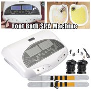 LED Display Dual Ion Detox Ionic Aqua Foot Bath Spa Cleanse Machine Sauna Massagers With Infrared Belt, Round Detox Arrays, Aluminum Storage Case