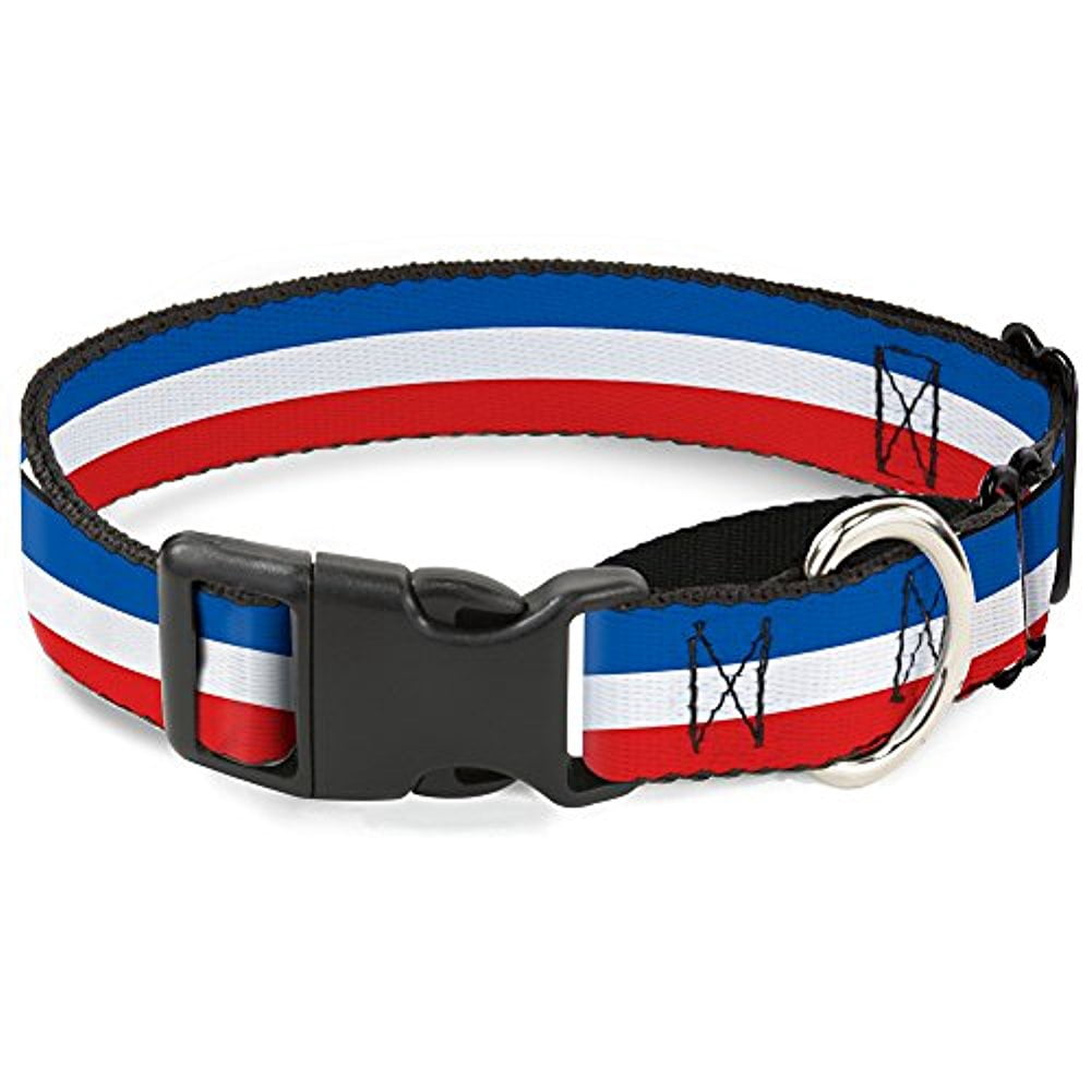 buckle-down mgc-w31952-l stripes blue white red martingale dog collar