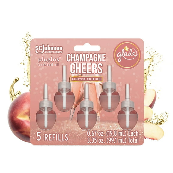 Glade Plug In Refills, 5 Refills, Electric Scented Oil, Champagne Cheers