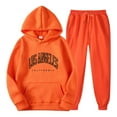 thumbnail image 1 of WEIYLL Ensembles de Tenues pour Femmes Assortis Chandails en Molleton Doublés Confortables Chandail à Capuche Orange Tenue d'Automne, Taille P, 1 of 2