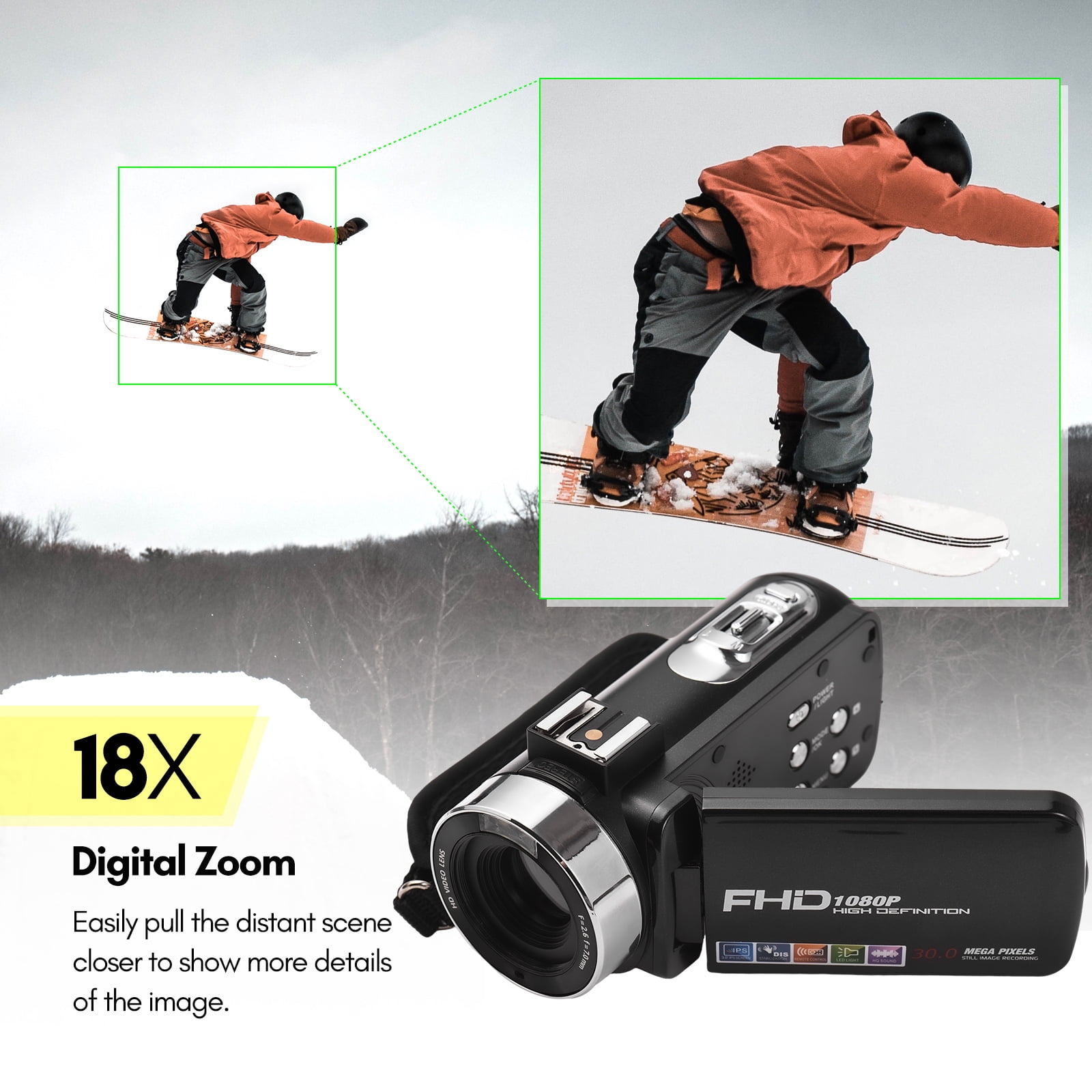 Camcorder,Camera 1080p Video 2pcs Batteries With Batteries 18x 3.0 Batteries Inch Fhd Dv Inch Screen Dv 30mp Dv Batteries 30mp 18x -shake With 3.0 Inch -shake Remote 30mp Video Camera