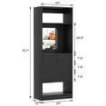 thumbnail image 4 of Homieasy 25'' Walk-in Closet System with 4 Wooden Drawers, Freestanding Closet Organizer System with Storage Shelves and Mirror, Sturdy Closet Tower for Bedroom, Closet and Mudroom, Black, 4 of 8