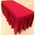 thumbnail image 3 of 4' Fitted Polyester Double Pleated Table Skirting Cover w/Top Topper 21 COLORS", (Color: Red), 3 of 4