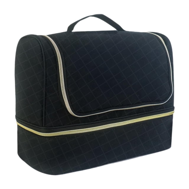 Caso de almacenamiento de viajes Organizador de herramientas de peinado Caja de herramientas de peinado de dos capas Pouch de almacenamiento Compact