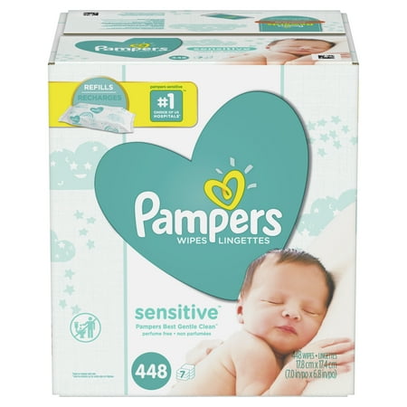 Pampers Baby Wipes Sensitive 7X Refill (Tub Not Included) 448 Count