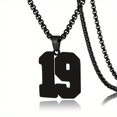 thumbnail image 1 of 1pc Stylish Stainless Steel Men's Athletes Number Pendant Necklace - Perfect for Baseball, Basketball, and Football Teams - Long Chain Necklace with Sports Number - Ideal Gift for Boys, 1 of 5