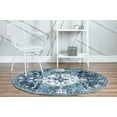 thumbnail image 4 of Rugs.com Charleston Collection Rug – 5 Ft Round Navy Blue Low-Pile Rug Perfect For Kitchens, Dining Rooms, 4 of 9