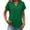 Green #010, variant on Short Sleeve Tops for Women Solid Color V Neck Tops 2026 Summer Casual Shirts Work Blouses Business Tunic Top Hot Pink M