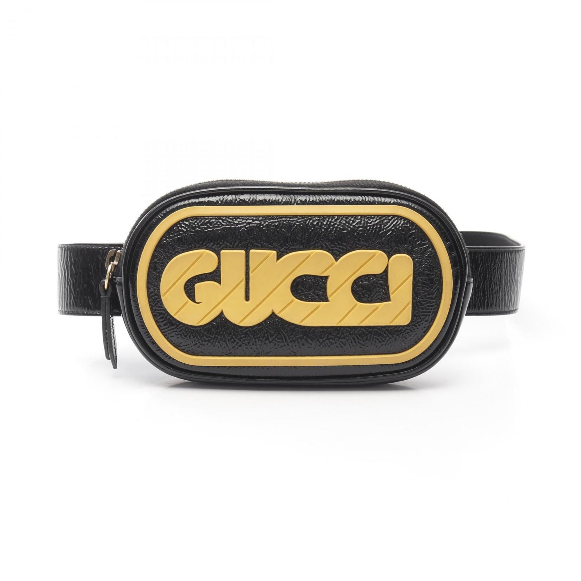 Pre-Owned GUCCI Game Patch Belt Bag Waist Body Patent  display picture 3