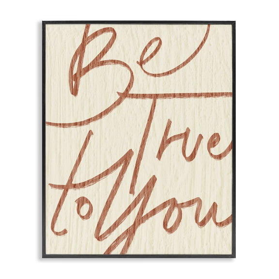 Stupell Industries Rustic Lodge Be True to You Phrase Minimal Rustic Typography Black Framed Giclee Art, 11 x 14, by Lil' Rue