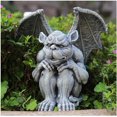 thumbnail image 1 of Estatua de resina, escultura de guardián de jardín, figura de gárgola, decoración para exteriores, figuras de Halloween de guardián sentado (A), 1 of 4