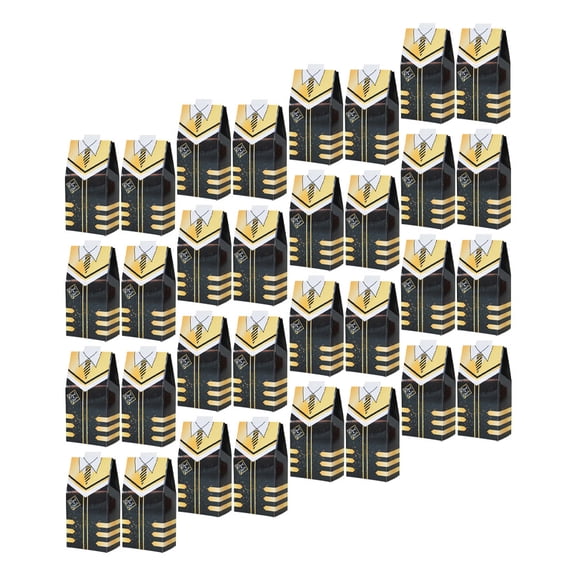 LULULION Graduation Candy Box Black Paper for Storage and Party Favors 50Pcs